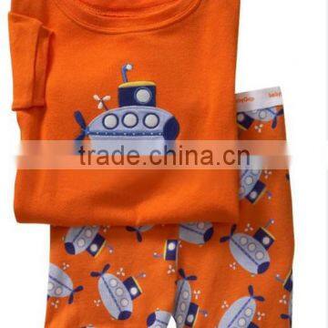 kids fashion helicopter pattern pajamas sets boys cotton nightgown