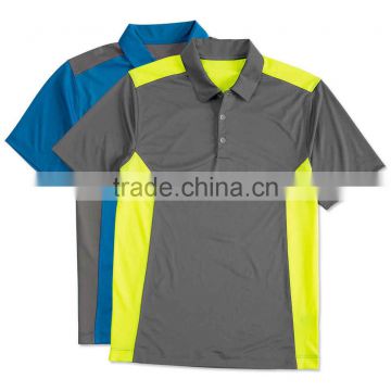 100% Polyester Dri-Fit Colorblock Peformance Polo Shirt Cool Contrasting mesh panels custom polo shirt for men