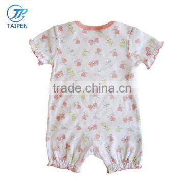 Latest Summer Newborn Baby Clothes Designs Ruffle Sleeve Baby Girls Romper With Follwers Printting photo-2