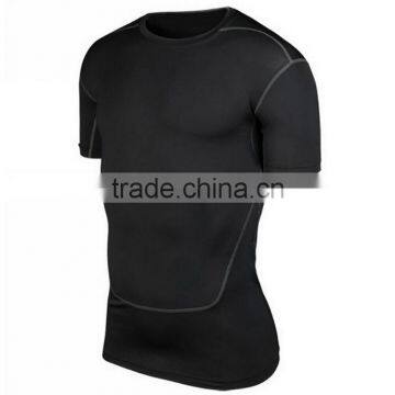 2017 New Fashion Desgin Plain Color 88%Polyester 12%Spandex Breathable Stretch Tank Top T-shirt Sport Men T Shirt photo-2