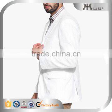 Wholesale Clothing Latest Design Fancy White Plain Business Suit Mens Blazer photo-2