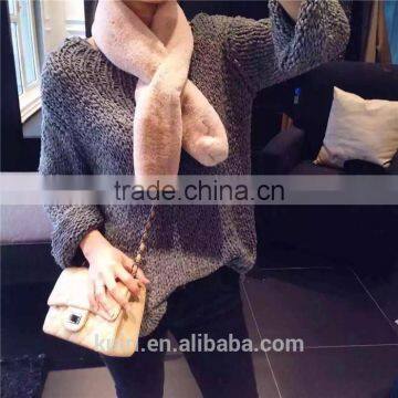Faux Fur Scarf Winter Women Cape Rabbit Fur Plaid Scarves Women Knitting Female Small Cape Neck Warm Collar photo-6