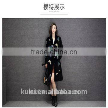 2016 wool fur coat medium-long women's slim sheep shearing overcoat fur sheep skin coat