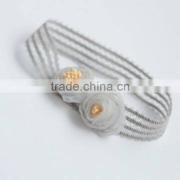 S17171A Cute Baby Pink Soft Cotton Flower Hairbands photo-2