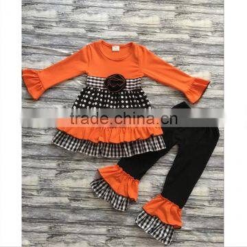 Fashion Girl's Halloween Set Kids 2 Pcs Clothing Set Smocked Baby Cotton Outfit