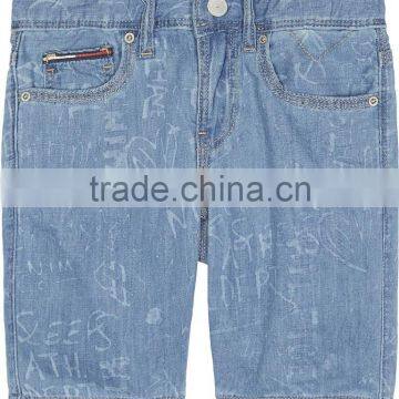 Custom Made Good Quality Dark Blue Higher Washed Denim Shorts photo-4