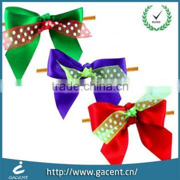 Fashionable printed logo elegant ribbon bow for packing gifts