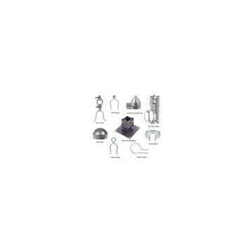 Fence Accessories - Fork Latch, Post Hinge, Aluminum Bullet Cap