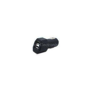 Bluetooth Headset Black Electrical Travel Adapter , 5V 2 Port USB Car Charger