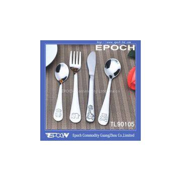 Kids knife spoon fork cutlery set with stamping animal 18/10