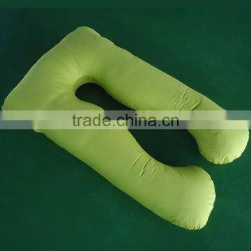 green color eco-friendly mom pillowcase cotton coating cover with zip U-shape pillow
