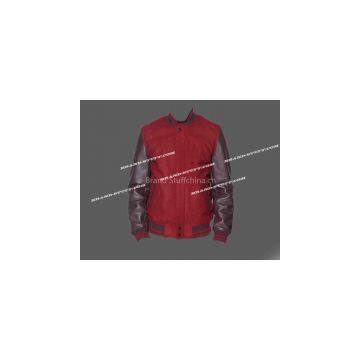 Destroyer Jacket,Leather Sleeves Wool Body Varsity jacket,Meroon Varsity Jacket,