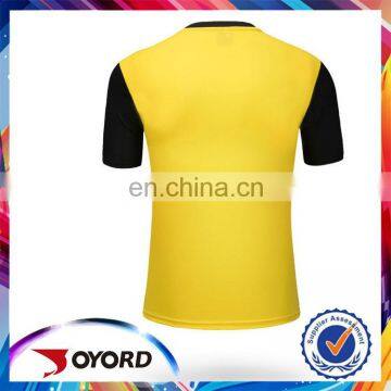 Cheap customized yellow low price soccer uniform