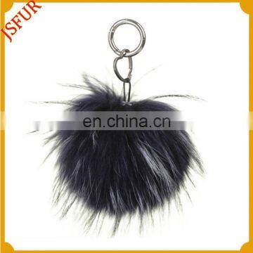 Fashion Genuine Fur Accessory Keychain Raccoon Fur Pom Pom photo-3