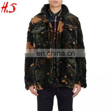 OEM Factoy Custom Mens Winter Digital-Camouflage Faux-Fur Field Jacket Coat