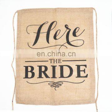 here comes the bride jute bunting flag Bachelorette Party decoration