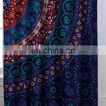 Indian Beautiful Elephant Mandala Curtains Cotton Boho Drapes Window Decor Decor Curtain photo-3