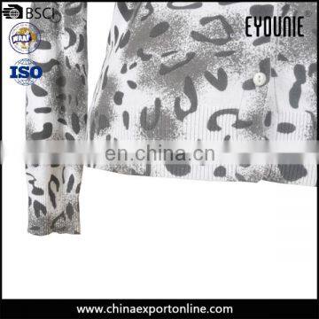 Tiger Viscose Printed Sweater Fabric Floral V Neck Cardigan 2016 Women photo-3