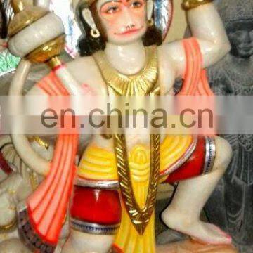 Marble Hanuman Pahar Colored Statue