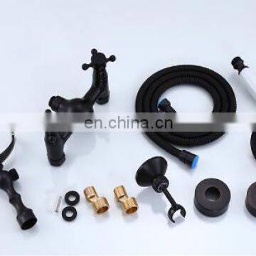 Black Telephone Handheld Rainfall Mixer Shower Set photo-5