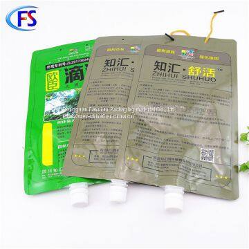China produces1000ml NY/PA waterproof plastic bag with spout for corn tree growth nutrient solution