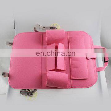 Felt Car Seat Back Organizer Pink Color photo-4