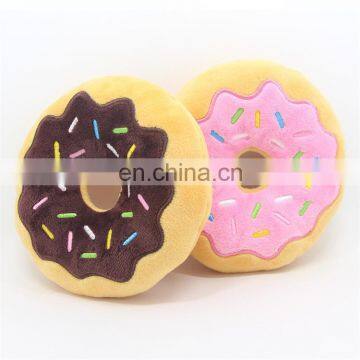 15cm Diameter Squeaky Eco Friendly Plush Doughnut Dog Toy photo-3