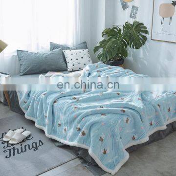 Warm Thick Print Lambskin Sofa Double-decker Foreign Trade Wholesale Lazy Blanket photo-2