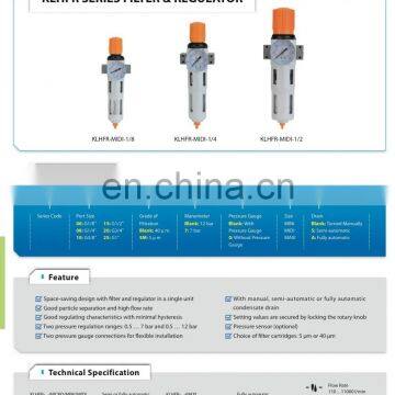 Compressed Air MINI MIDI MAXI With Pressure Gauge Air Source Treatment KLHFC Series Filter Regulator photo-5