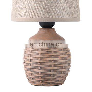 European Style Antique Ceramic Table Lamp and Ratton Pattern Desk Lamp photo-4
