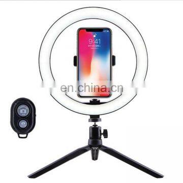 10" 26 cm Video Live Photography Photo Led Desktop Ring Light With Tripod Stand Phone Holder photo-3