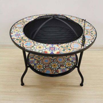 Outdoor Metal Brazier Square Table Firepit Garden Patio Heater/BBQ/Ice Pit With Waterproof Cover (Fire Pit & Grill) photo-5