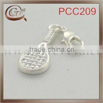 plated Tennis racket pendant with diamond