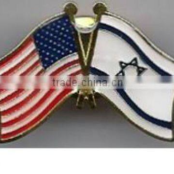 Custom quality novelty gift USA Israel World Flag Lapel Pin