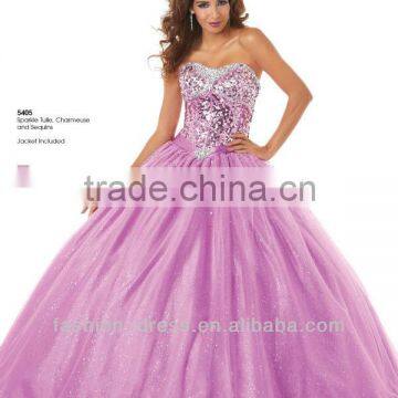 Latest Hot Sale Beautiful Sequins Beaded Lilac Quinceanera Dresses