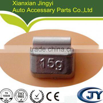 Lead clip-on wheel balance weights for steel rims, made on imported fully-automatic pressure die-cast machine.