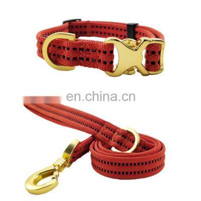 2021 new design dog collar and leash set cotton collar and lead for pets accept custom pet supplier