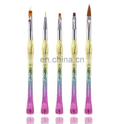 Custom Logo Mermaid Handle Acrylic Nail Art Brush for Manicure Pedicure