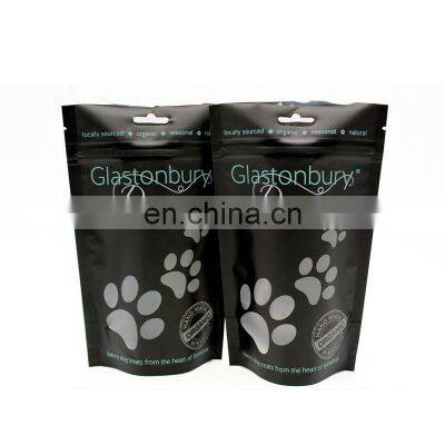 Custom aluminum foil packaging zipper reusable stand up bag for pet food dog food bag with window