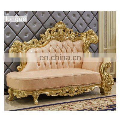 European classical sofa set wooden vintage royal leather sofa couches living room sofas