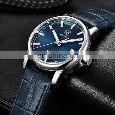 Benyar BY-5144 Fashion Leather Men Mechanical Watches Analog Water Resistant Stainless Steel Case Automatic Watch photo-4