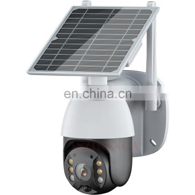 4G SIM Card Solar Panel Security IP Camera PTZ Dome Battery Surveillance Cam PIR AI Human Detection Color Night Vision CamHipro