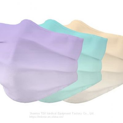 3 Ply Type I Medical Disposable Mask (Purple+Green+Yellow Gradient) CE marked and meets the requirements of EN14683:2019 Type I