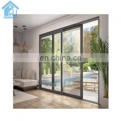 Aluminum Lift and Sliding Doors Two Panels Glass Garage Sliding Doors  Hurricane Proof Sliding Doors