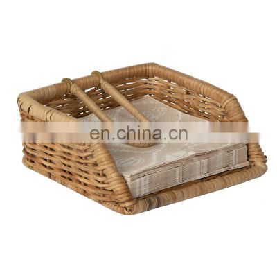 Wicker Luncheon Rattan Napkin Holders Wit Weight High Quality Tableware wicker napkin basket wovenmade in Vietnam