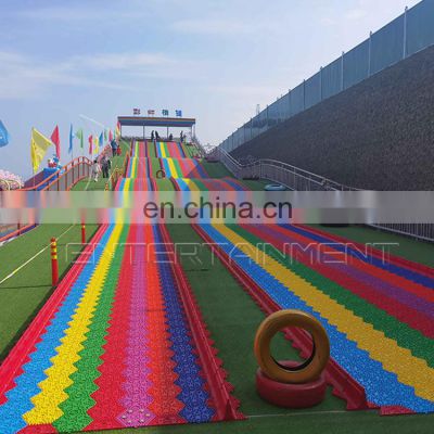 Commercial Amusement Equipment Rainbow Slide Outdoor Adults Plastic Slide for sale