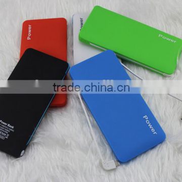 Newest Power Bank inbuilt Micro cable 8000mah high power best selling