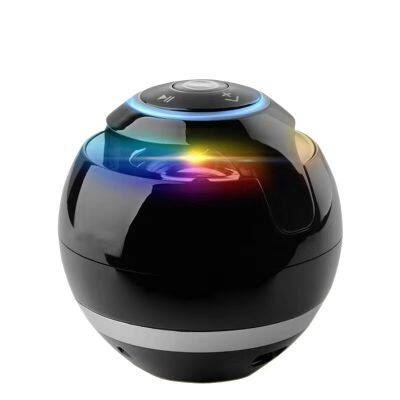 OEM Factory  ball shape Speaker usb TF low bass led colorful light  mini Waterproof speaker RGB round speaker