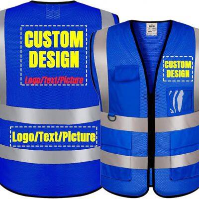 Custom Logo Safety Vest Class2 High Visibility Reflective Vest Breathable Construction Vest photo-2