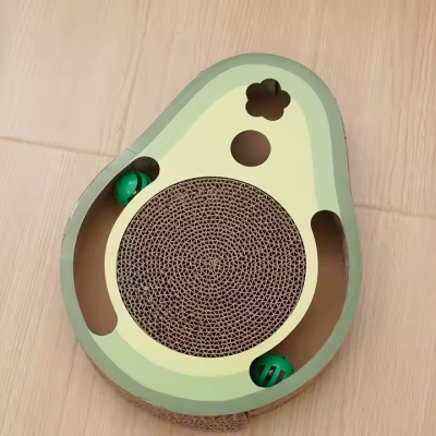 Meow Love Fruit shape pattern corrugated cat scraper cardboard with toy exercise break